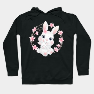 Cute little bunny mother and baby Hoodie